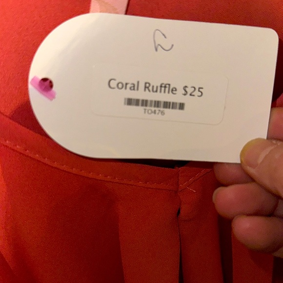 Coral Ruffle Blouse - Picture 4 of 4